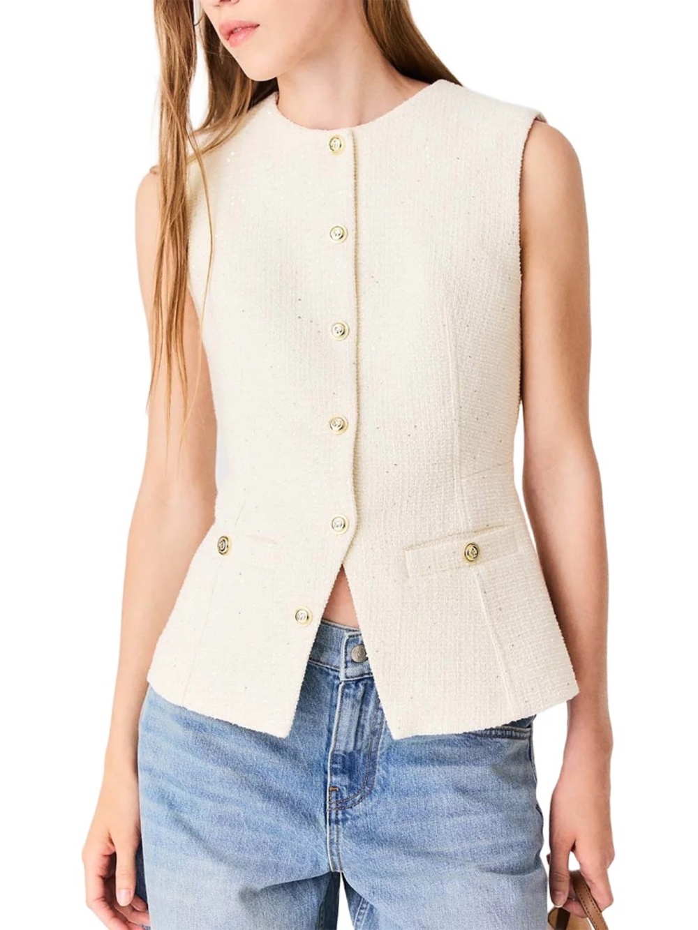 Londinesse Sleeveless Tweed Waistcoat